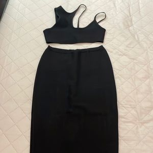 Forever 21 Herve Leger crop top and skirt set